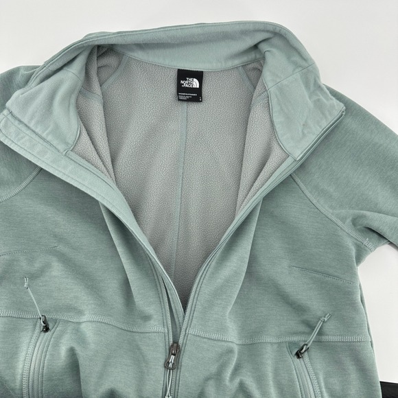 The North Face Womens Full Zip Fleece Lined Jacket Light Green Size L - Picture 8 of 11